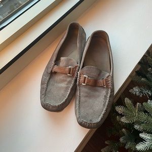 Hugo Boss Gray Suede Slip-On Loafers / Moccasins